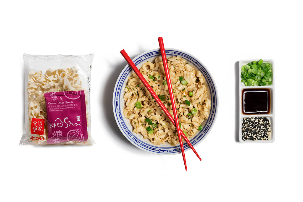 Knife Cut Noodles Hakka Sesame Oil Scallion Flavor (1set With 4 Packs)