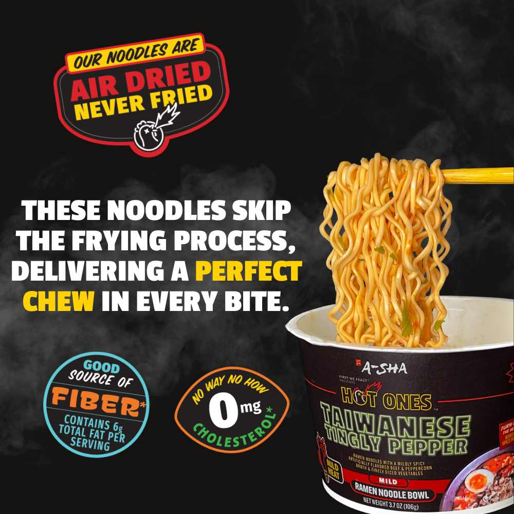Noodles 青色 Sサイズ AHA A-Sha x Hot Ones Taiwanese Tingly Pepper Ramen Noodles 6PK
