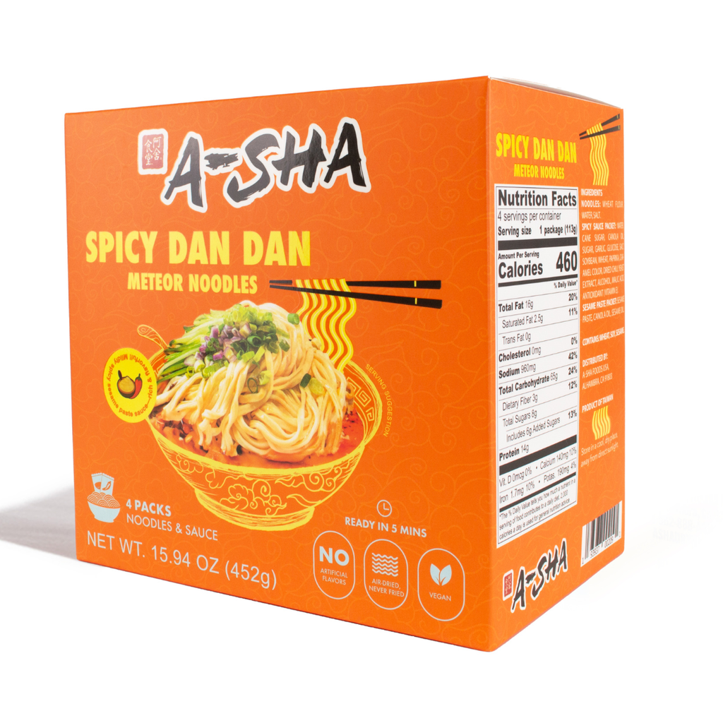 A-Sha Spicy Dan Dan Meteor Noodle Box (4 Packs)