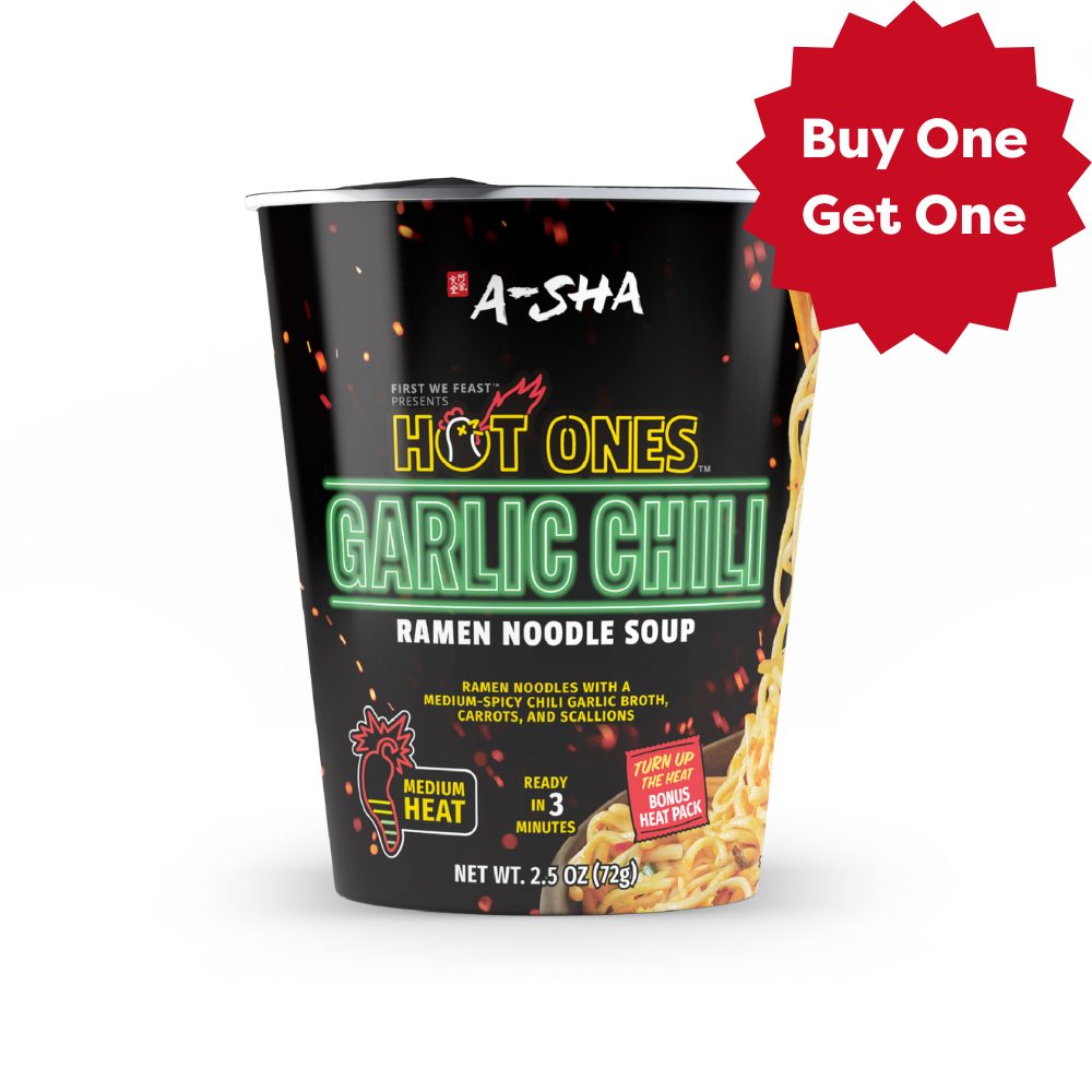 A-SHA x HOT ONES GARLIC CHILI NOODLES 6PK