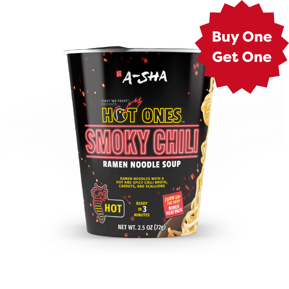 A-SHA x HOT ONES SMOKY CHILI NOODLES 6PK