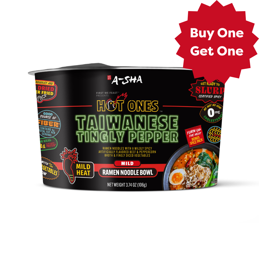 A-SHA x HOT ONES TAIWANESE TINGLY PEPPER NOODLES 6PK