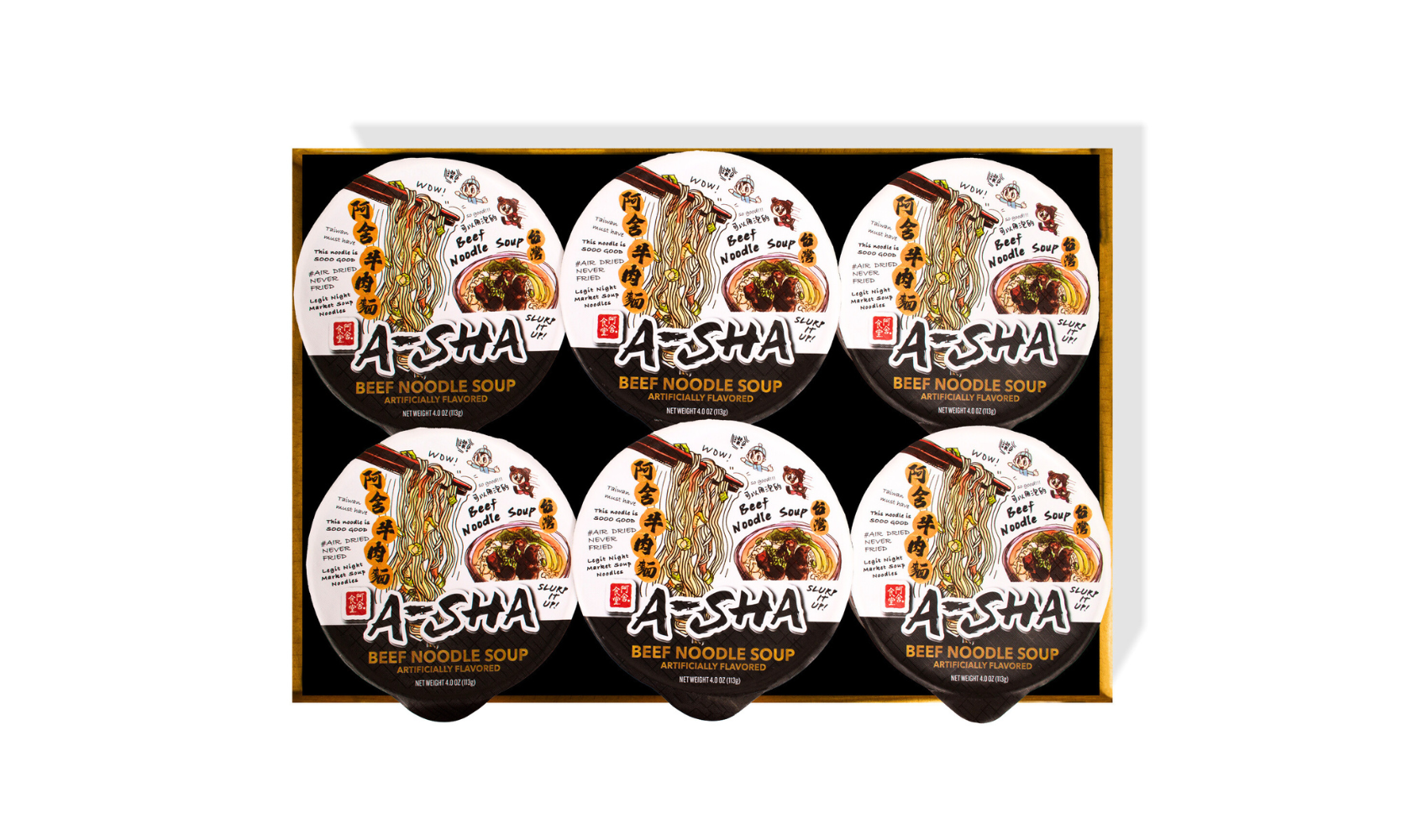 A-Sha x 88rising Beef Noodle Soup 6pk | A-Sha Foods USA