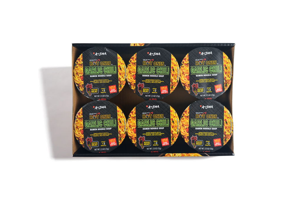 A-SHA x HOT ONES GARLIC CHILI NOODLES 6PK