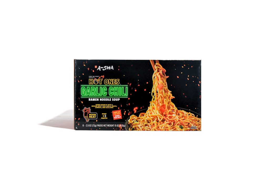 A-SHA x HOT ONES GARLIC CHILI NOODLES 6PK