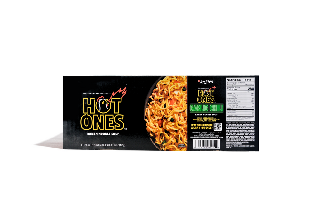 A-SHA x HOT ONES GARLIC CHILI NOODLES 6PK