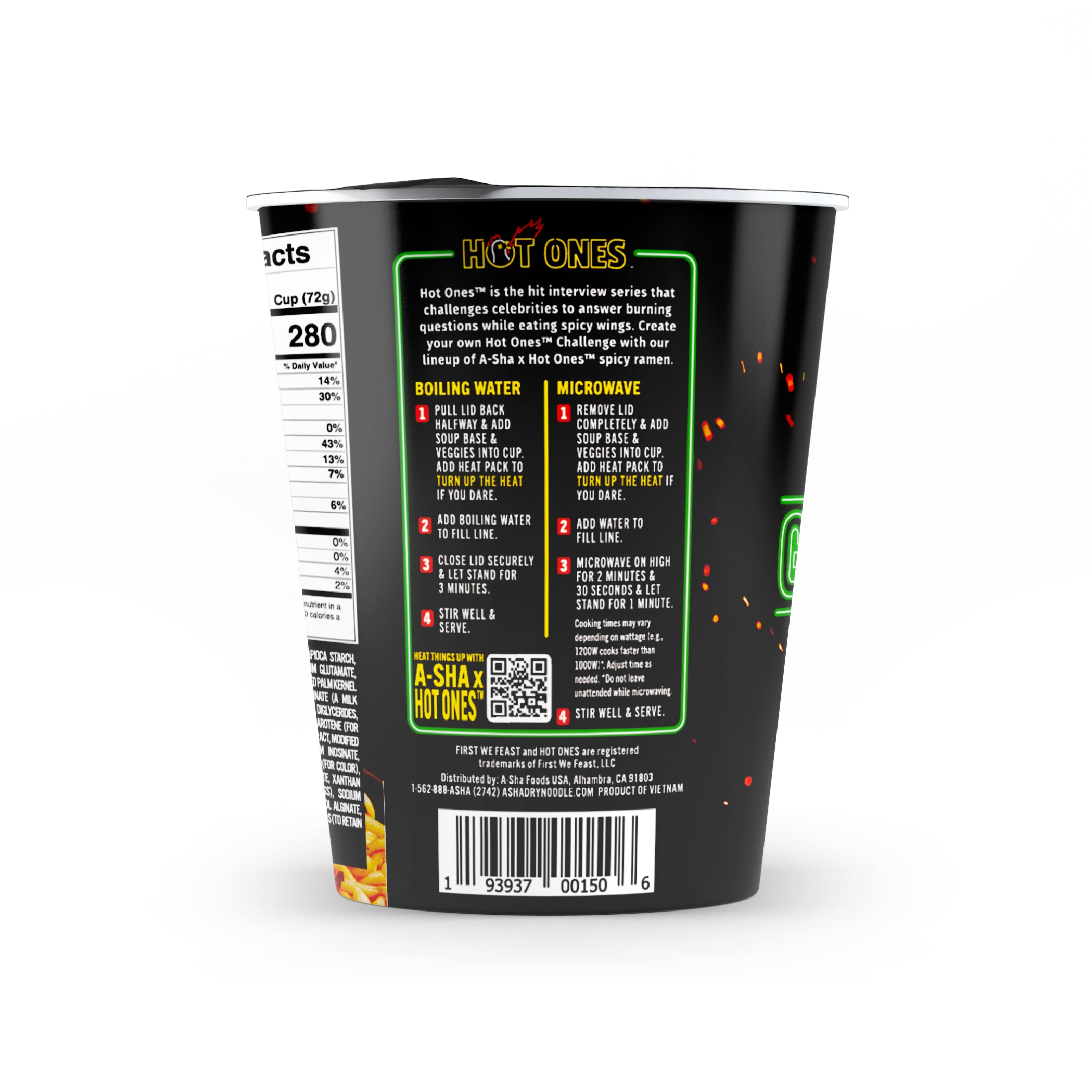 A-Sha x Hot Ones Garlic Chili Noodles 6PK | A-Sha Foods USA