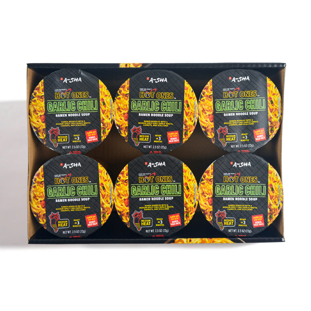 A-SHA x HOT ONES GARLIC CHILI NOODLES 6PK