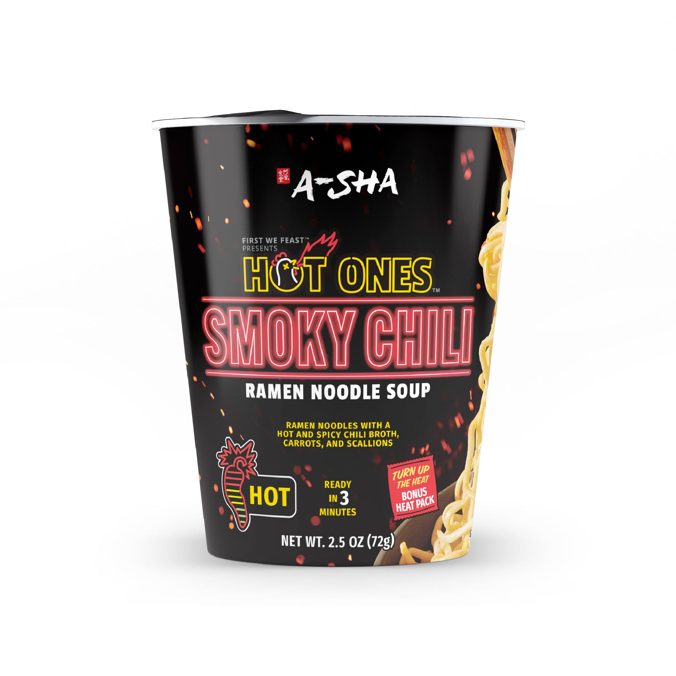 A-Sha x Hot Ones Smoky Chili Noodles 6PK | A-Sha Foods USA