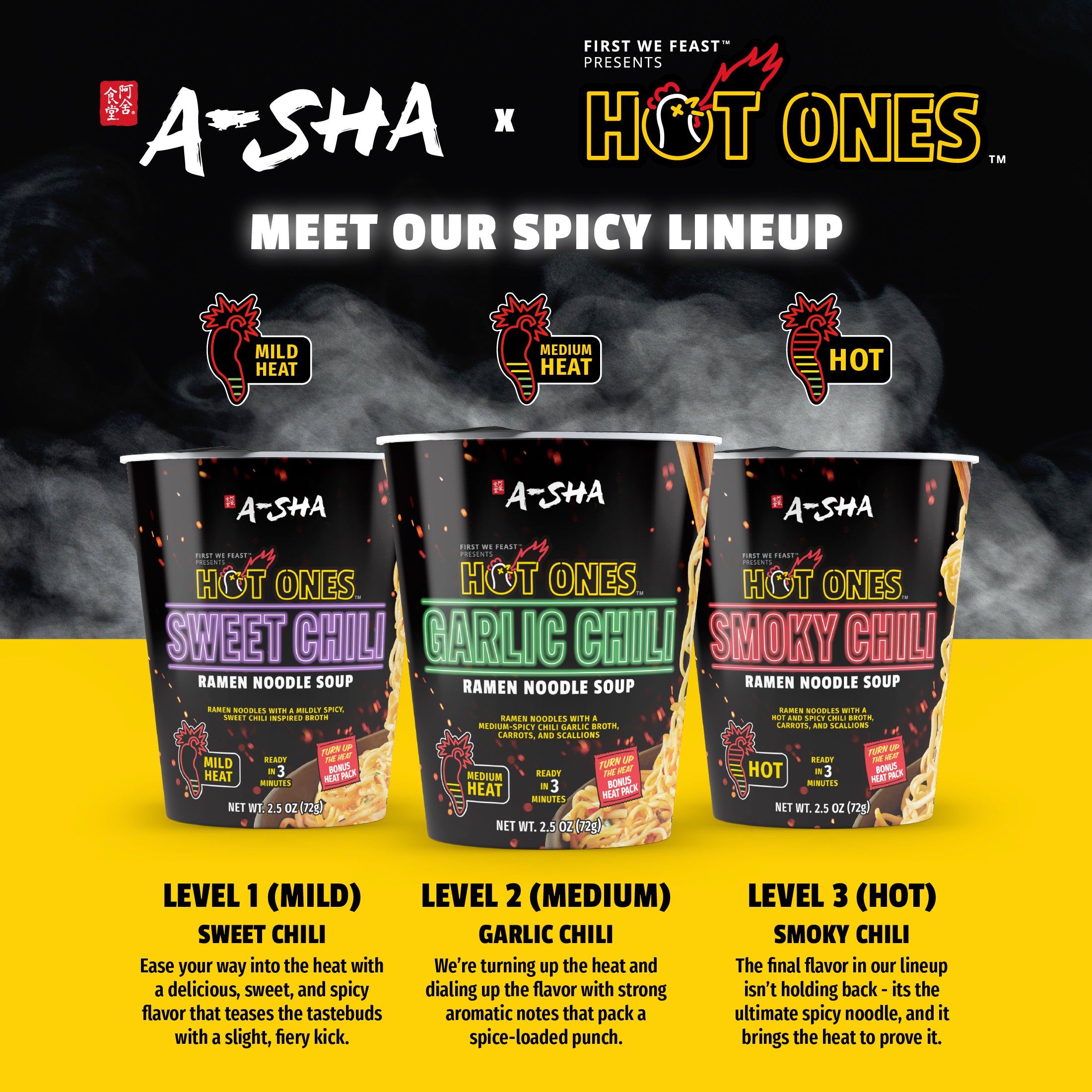 A-Sha x Hot Ones Fiery Feast Pack 18PK | A-Sha Foods USA