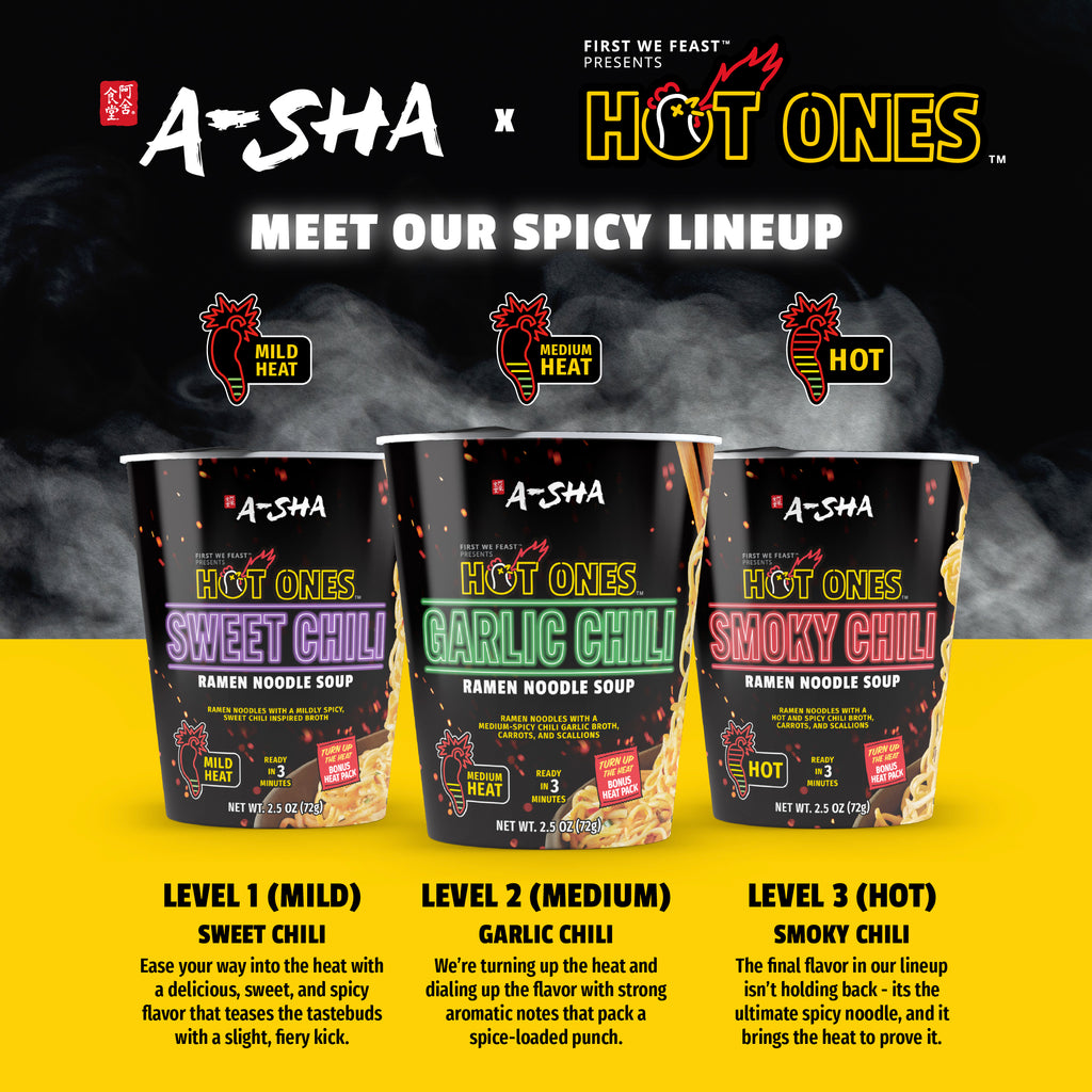 A-SHA x HOT ONES SWEET CHILI NOODLES 6PK