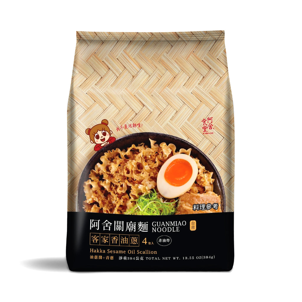 Knife Cut Noodles Hakka Sesame Oil Scallion Flavor (1set With 4 Packs)