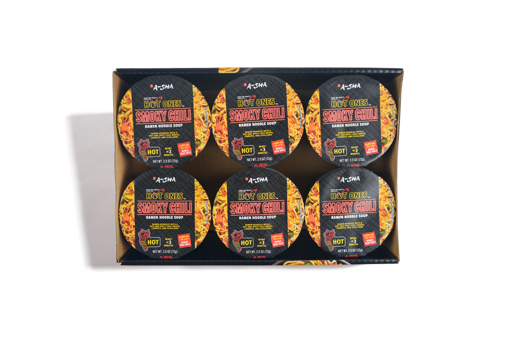 A-SHA x HOT ONES SMOKY CHILI NOODLES 6PK