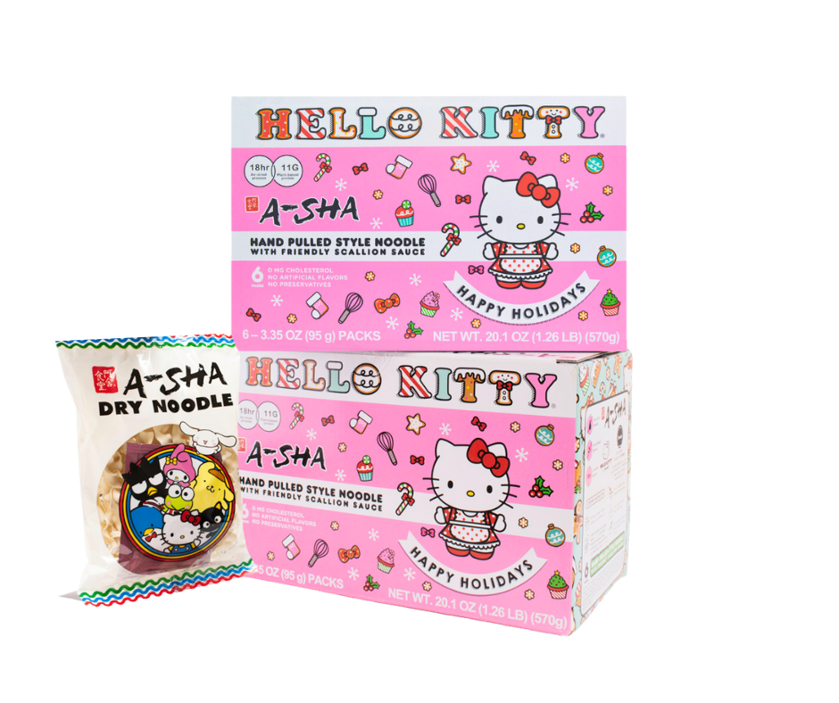 Hello Kitty Hand-Pulled Noodles with Friendly Scallion Sauce 12pk