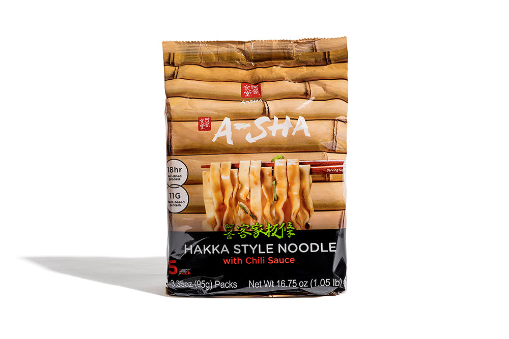 Hakka Wide Noodles - chili flavor (1set with 5 packs)