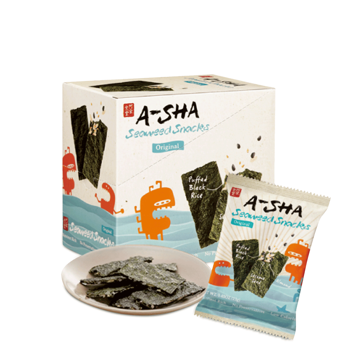 Seaweed Snacks original flavor (1 box with 6 packs) ASha Foods USA