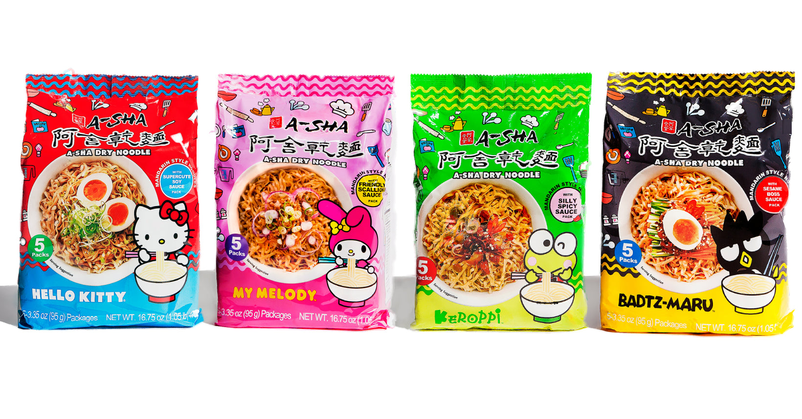 Hello Kitty and Friends Dry Noodles Bundle | A-Sha Foods USA