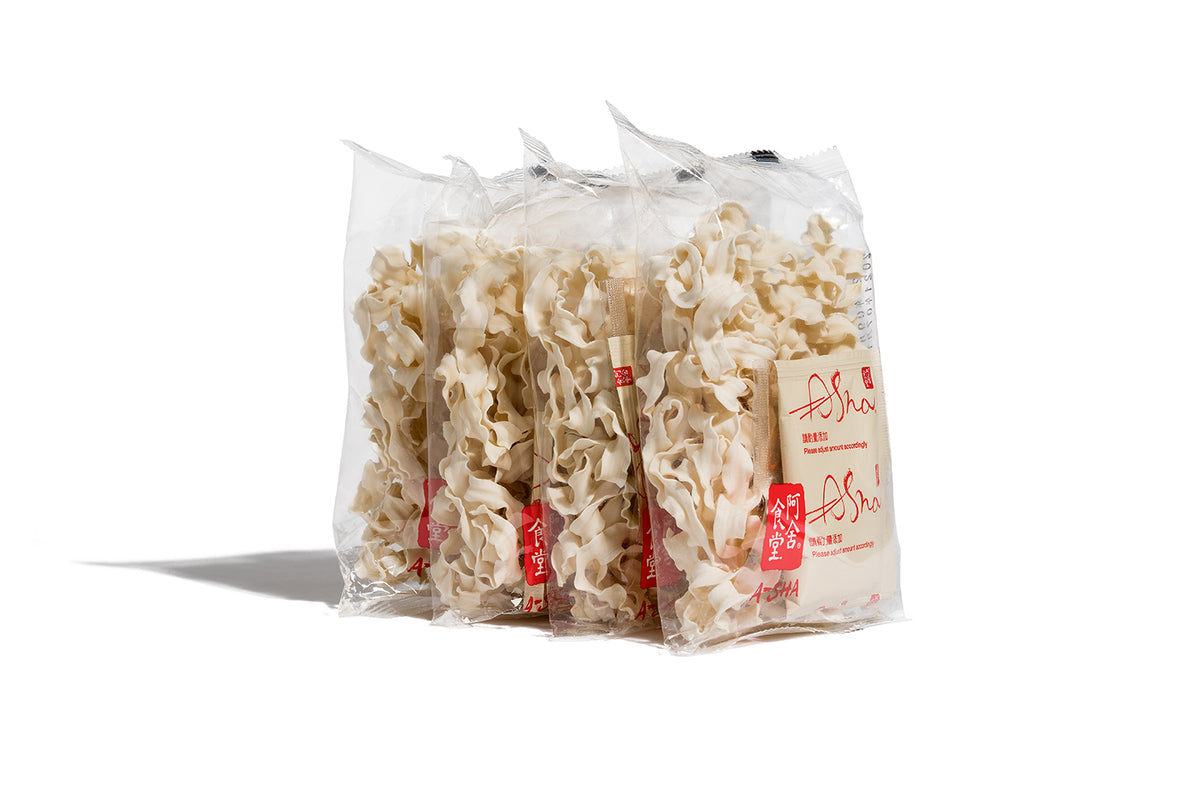 Knife Cut Noodles Spicy Fennel flavor (1 set with 4 packs) ASha